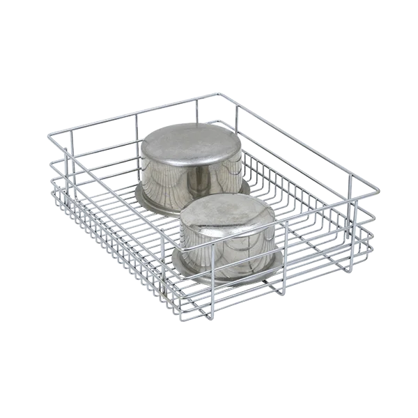 PLAIN DRAWER BASKET (4″ HEIGHT X 19″ WIDTH X 20″ DEPTH) 6MM WIRE STAINLESS STEEL