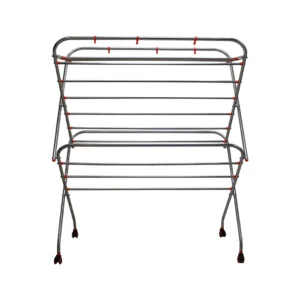 Homecare Stainless Steel Cloth Drying Stand 16-4 Rods 7 Soot Pipe 4 Feet Width With Wheels (New Model)