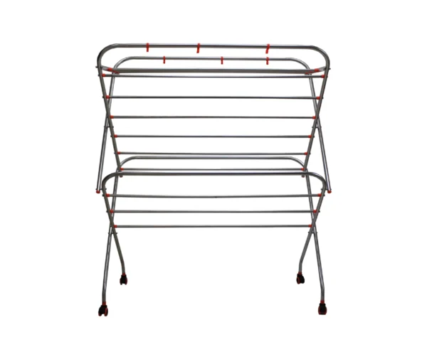 Homecare Stainless Steel Cloth Drying Stand 16-4 Rods 7 Soot Pipe 4 Feet Width With Wheels (New Model)